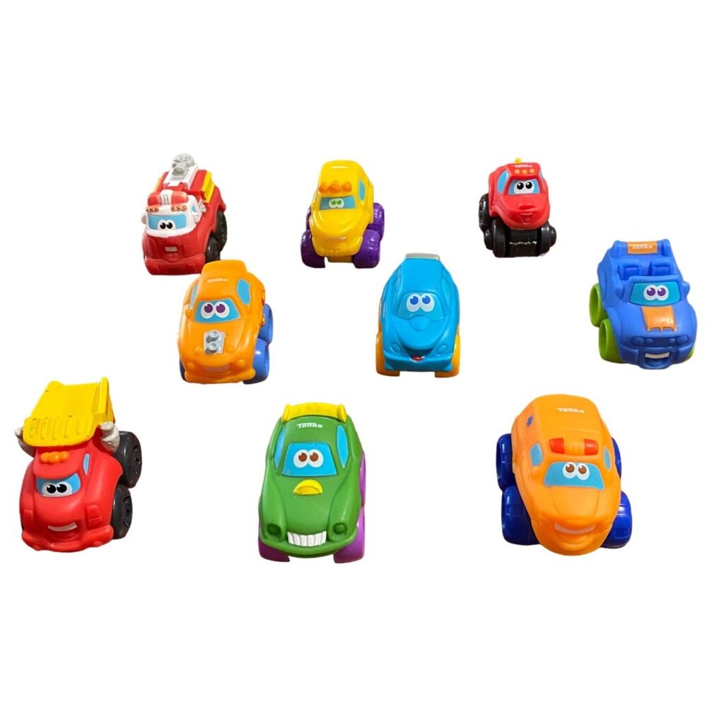 Tonka LIttle Chuck and Friends Mini Vehicles Lot of 9 Anthropomorphic Rolling